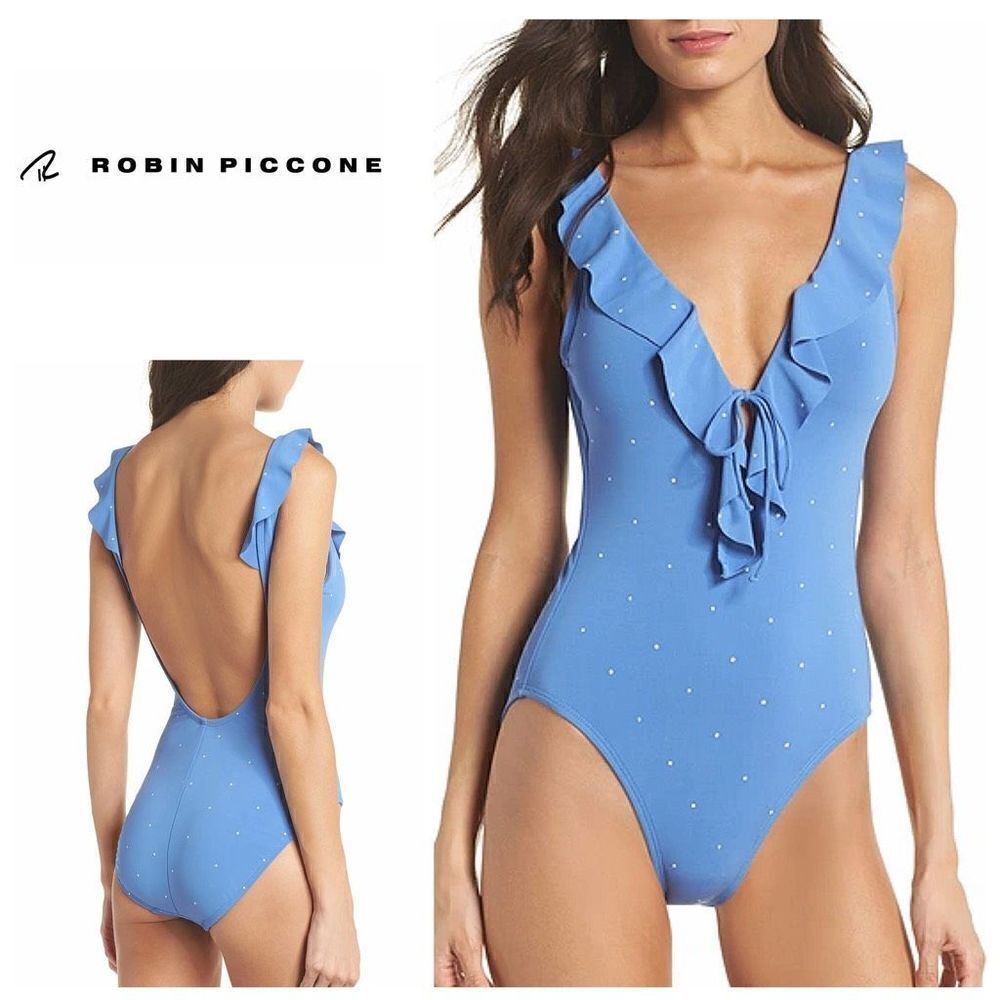 New. Robin Piccone Plunge One-Piece Swimsuit. Retails $168. XS/S